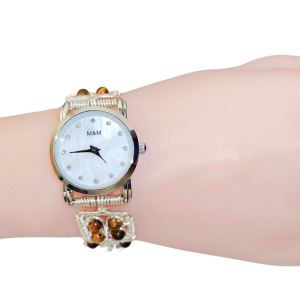 Watches for women tiger stone beads Bracelet Watch Beaded Wrist Watch Personaliz