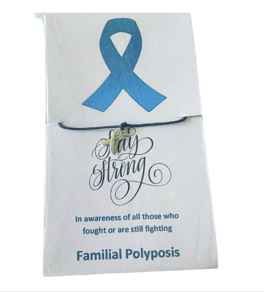 Familiar polyposis awareness wish bracelet support ribbon charm bracelet 