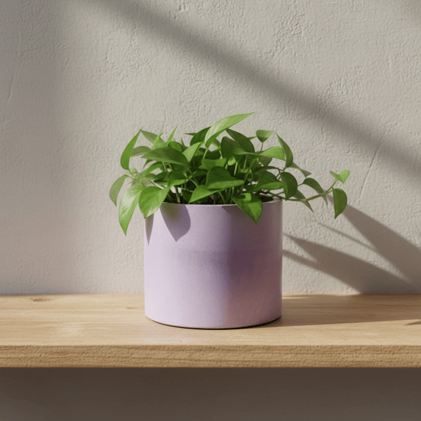 Large Lilac Round Plant Pot 15 cm, Handmade Indoor Planter