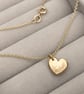 Handmade 9ct solid yellow, rose or white gold heart charm pendant and chain - Image 3
