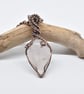 Wire Wrapped Rose Quartz and Copper Pendant