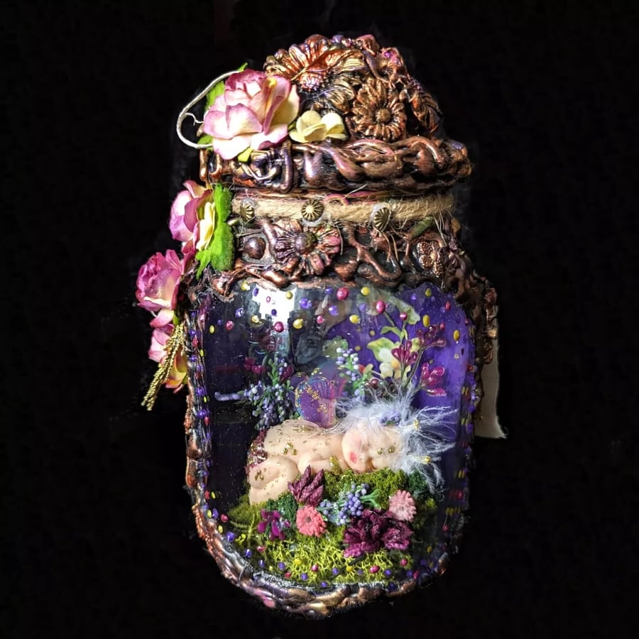 Magical Woodland Fairy in a light up Land "Adelina" OOAK Handcrafted 