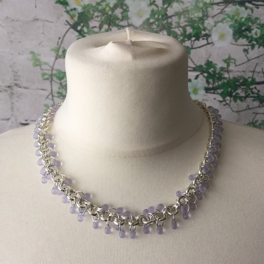 Lilac droplet necklace