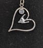 Silver swallow pendant, Sterling silver heart necklace, Bird watcher gift - Image 3