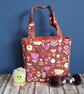 Autumn Floral Handbag - Small Retro Botanical Fabric Tote Bag