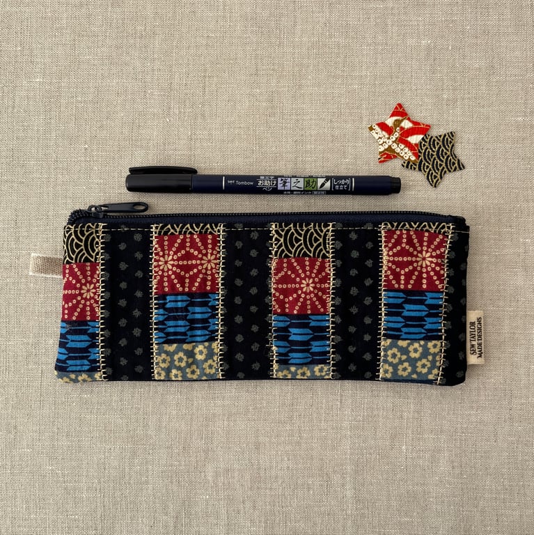 Pencil Case Japanese Fabric Patchwork 