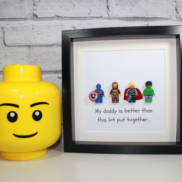 AVENGERS - FATHERS DAY SPECIAL - MY DADDY IS - FRAMED MINIFIGURES