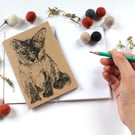 A6 Fox Notebook With Kraft Cover Plain Pages Blank Notebook