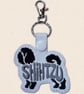 Shih Tzu Keyring - Embroidered Dog Word Art Bag Charm - Image 8