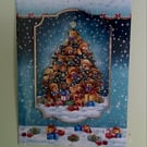 3D Decoupaged Christmas Card, Teddy Bear Tree