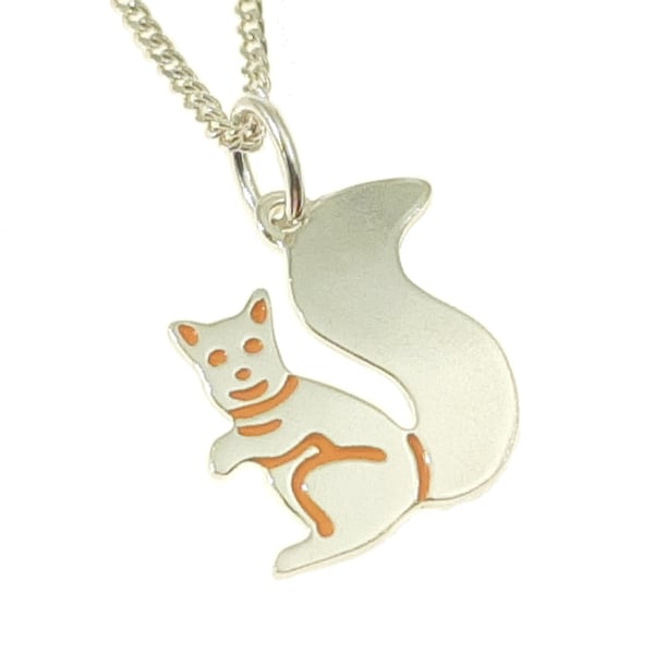 Squirrel Pendant, Silver Wildlife Necklace, Handmade Nature Jewellery