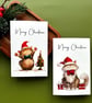 Festive cat Christmas card Santa feline in hat greeting pet lover holiday wishes - Image 5