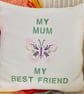 Mum & Butterfly: Embroidered Cushion 33cm (13")