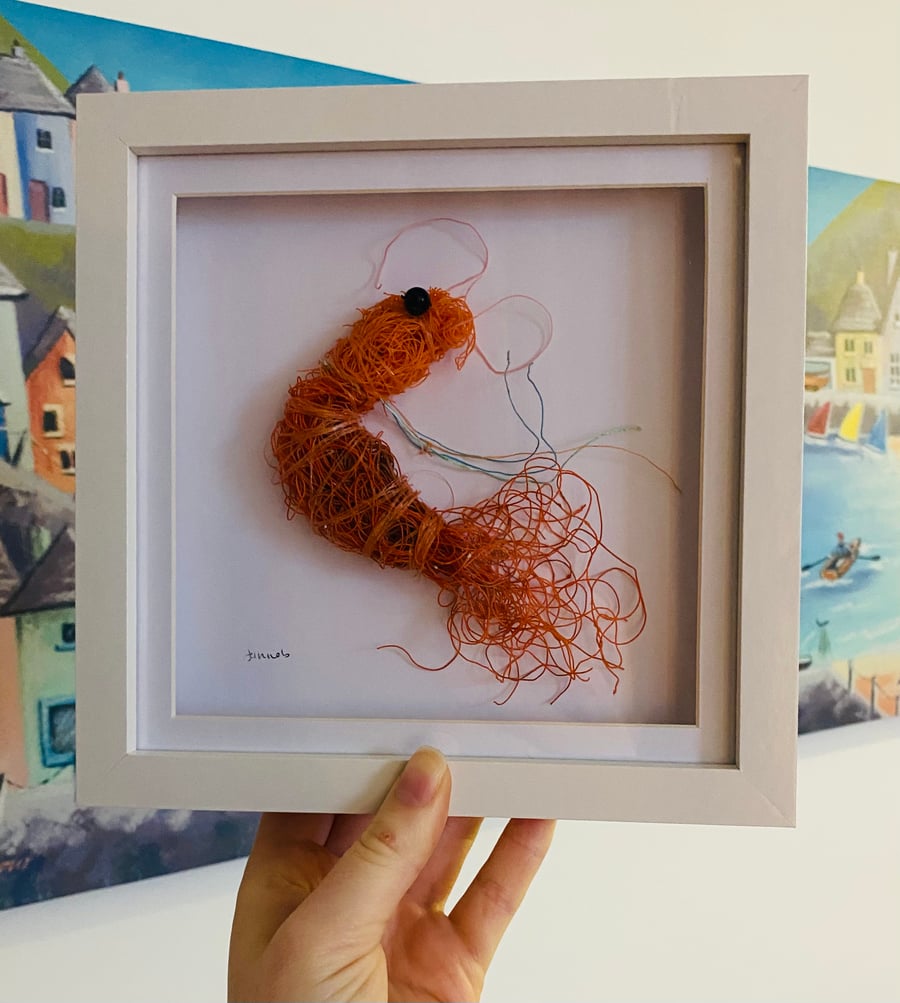 Framed Ghost Net Prawn