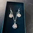 Paw prints Earrings & Necklace Set 