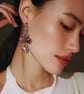 Fire Agate Triple Drop Earrings – Stainless Steel Handmade Earrings - Image 6