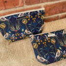 Blue Bird Print Zip Pouch
