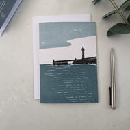 Whitby Pier Greetings Card, Yorkshire Coast Note Card
