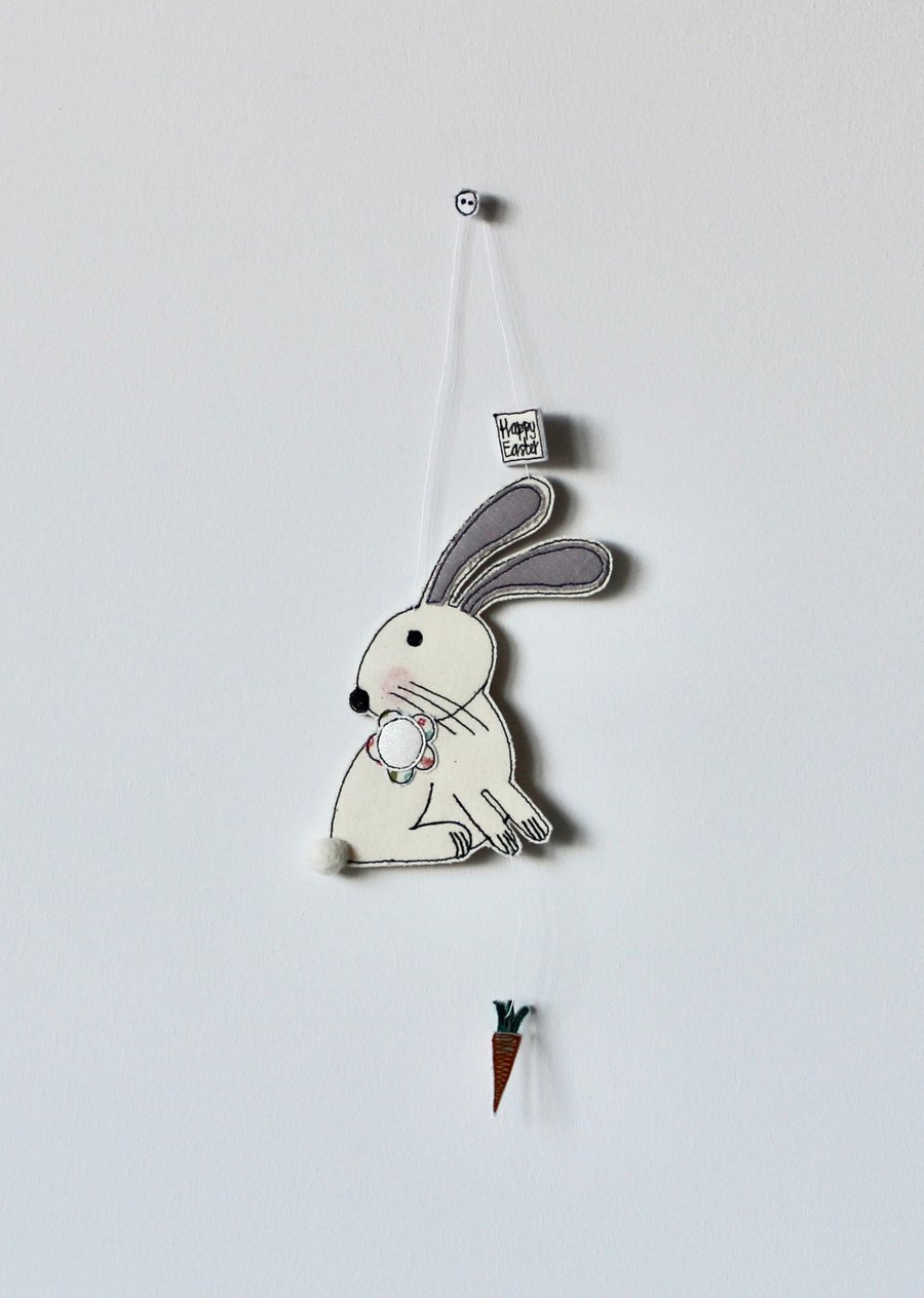 'Happy Easter Bunny ' - Handmade Hanging Decoration