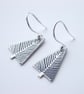 Christmas tree earrings in black and silver - Image 2
