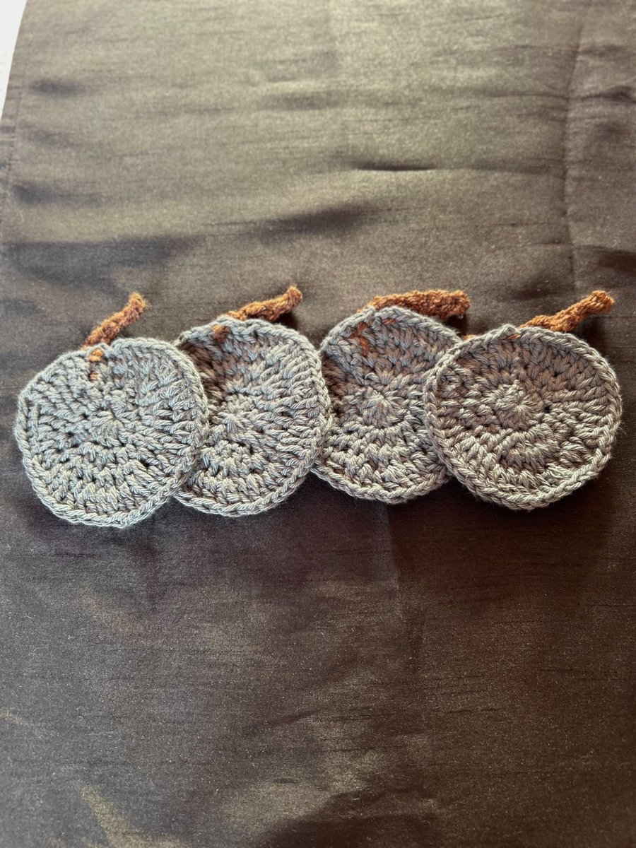 Crochet Green Pumpkin Coasters