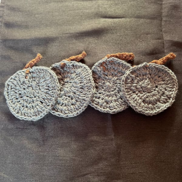 Crochet Green Pumpkin Coasters