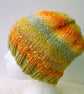 Ombre mustard yellow chunky beanie hat for an adult - Image 1