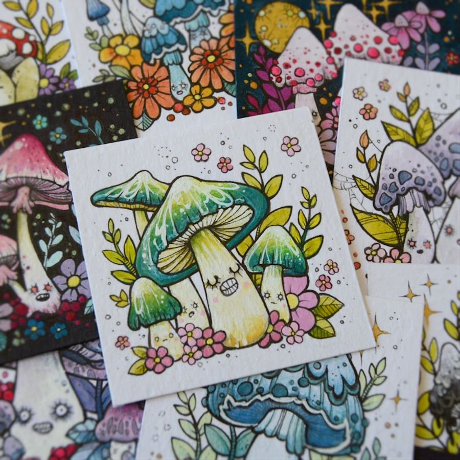 mushroom month - day 26 - original twinchie illustration