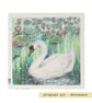 Miniature - Swan on a lily pond, original art, bird miniature - Image 2