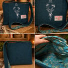 Harris Tweed Crossbody Bag with Stag 