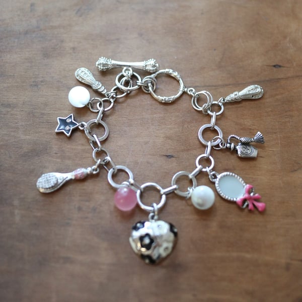 Upcycled - Vintage Charms - Fashion Trend Theme - Charms bracelet - Gift
