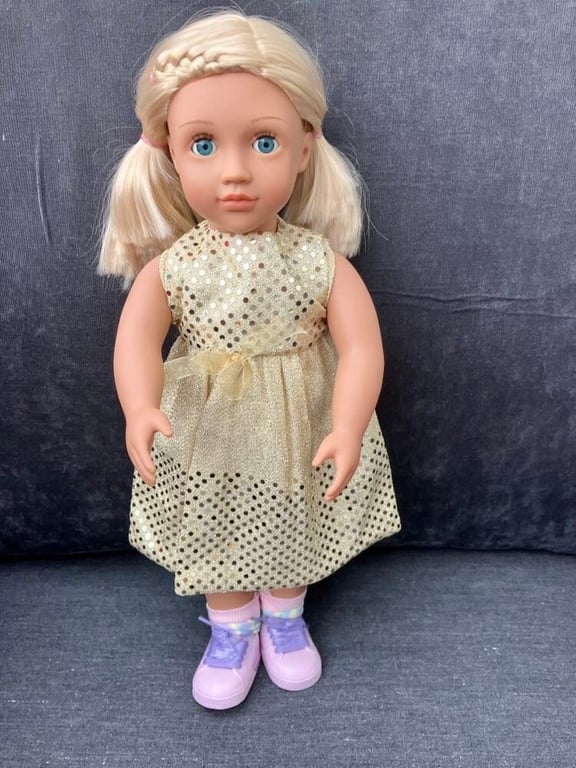 Gold sparkly dress for Our Generation dolls and Tiny Tears 