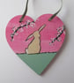 Bunny Rabbit Love Heart Cherry Blossom Original Painting 13.20 Limited Edition - Image 2