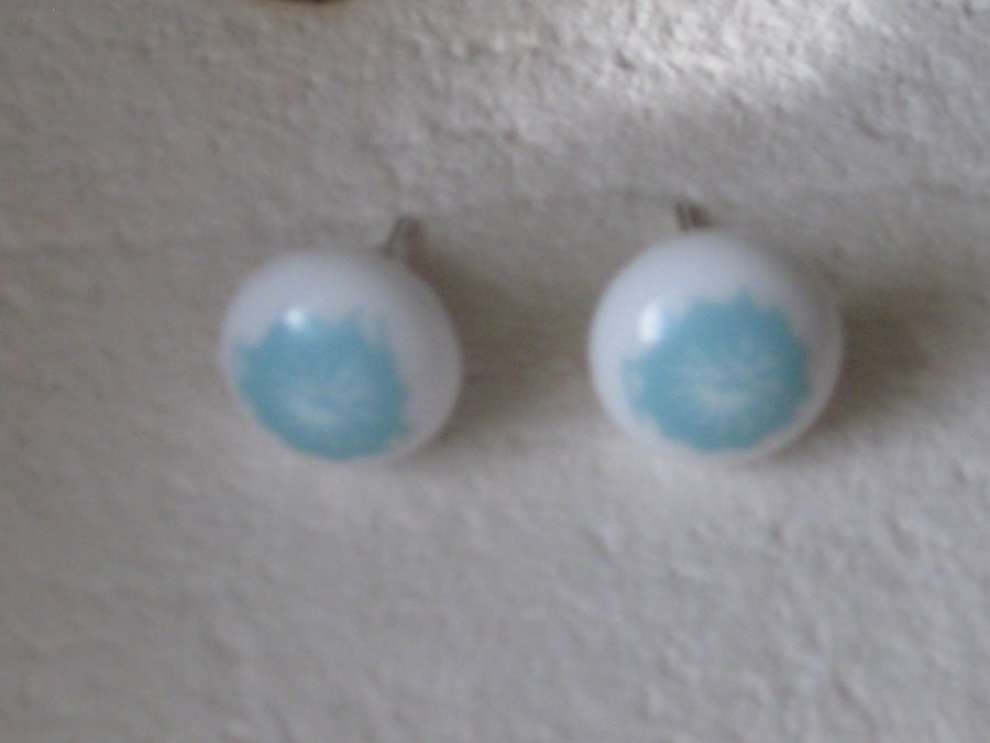 Fused glass stud earrings