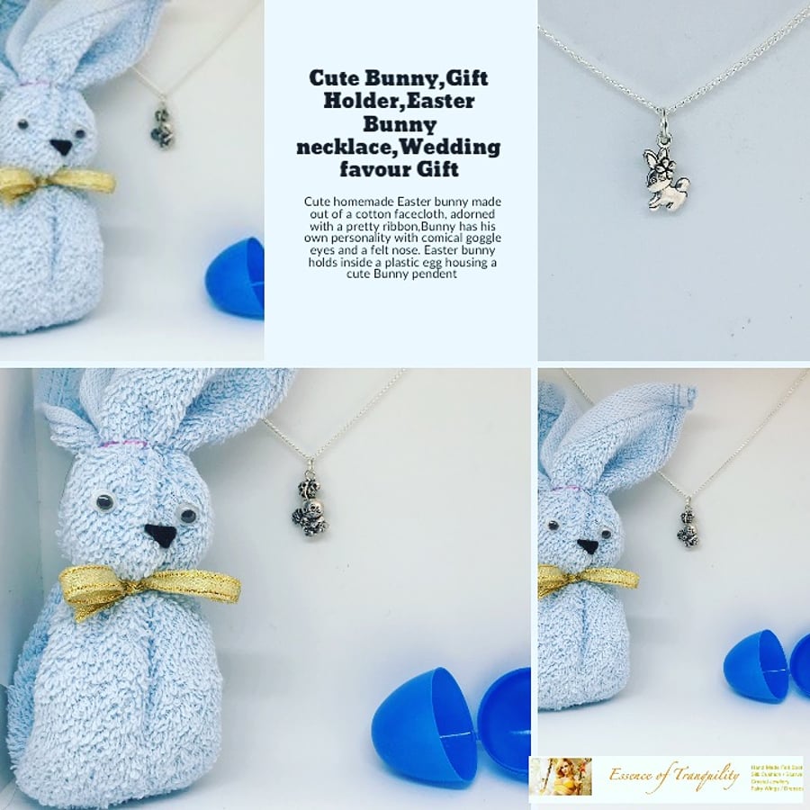 Cute Bunny,Gift Holder,Easter Bunny necklace,Wedding favour Gift