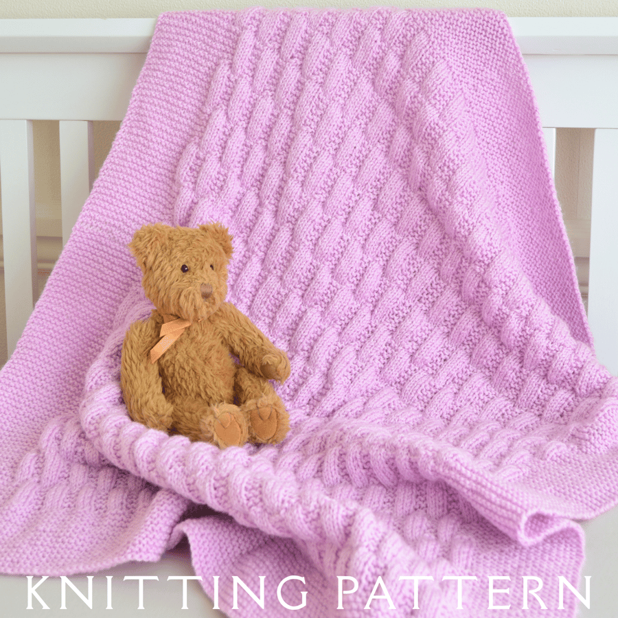 Baby Blanket Knitting Pattern Design 14 Printed Copy