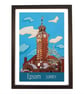 Epsom Surrey travel poster print by Susie West