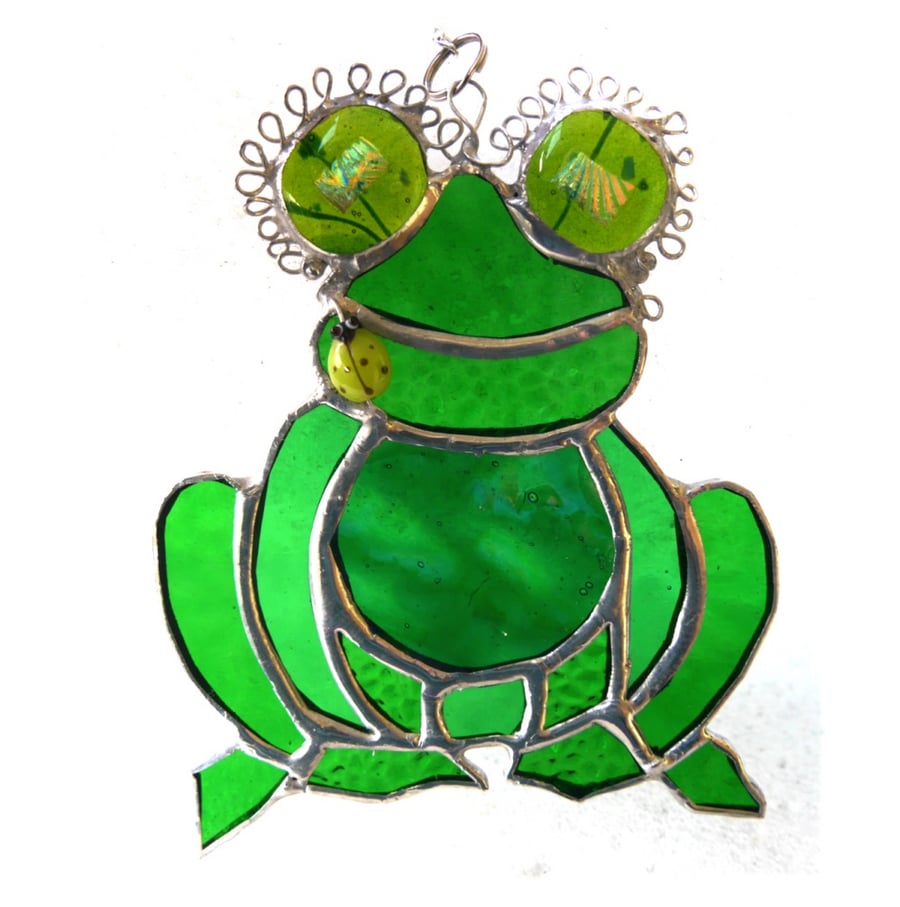 Frog Suncatcher Stained Glass Handmade 054 Tree Frog