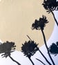 Botanical art, Garden Chives, shadow painting, original artwork, signed - Image 4