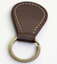 Dark Brown Full Grain Leather Teardrop Key Fob Saddle Stitched UK - Image 4