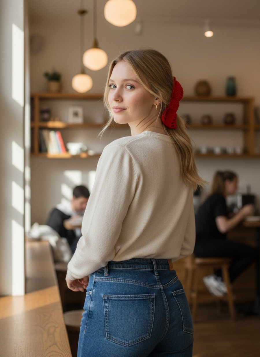 Red hand made hair accesorry