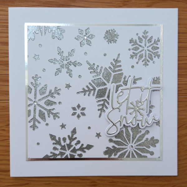 Snowflake Christmas card, handmade