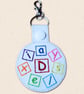 Dyslexia Awareness Keyring - Embroidered Faux Leather Bag Charm - Image 3
