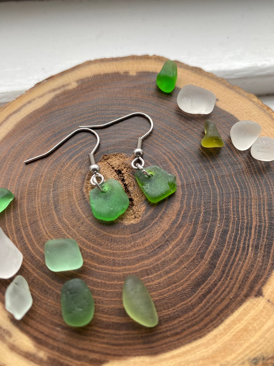 Isle of Wight sea glass earrings 