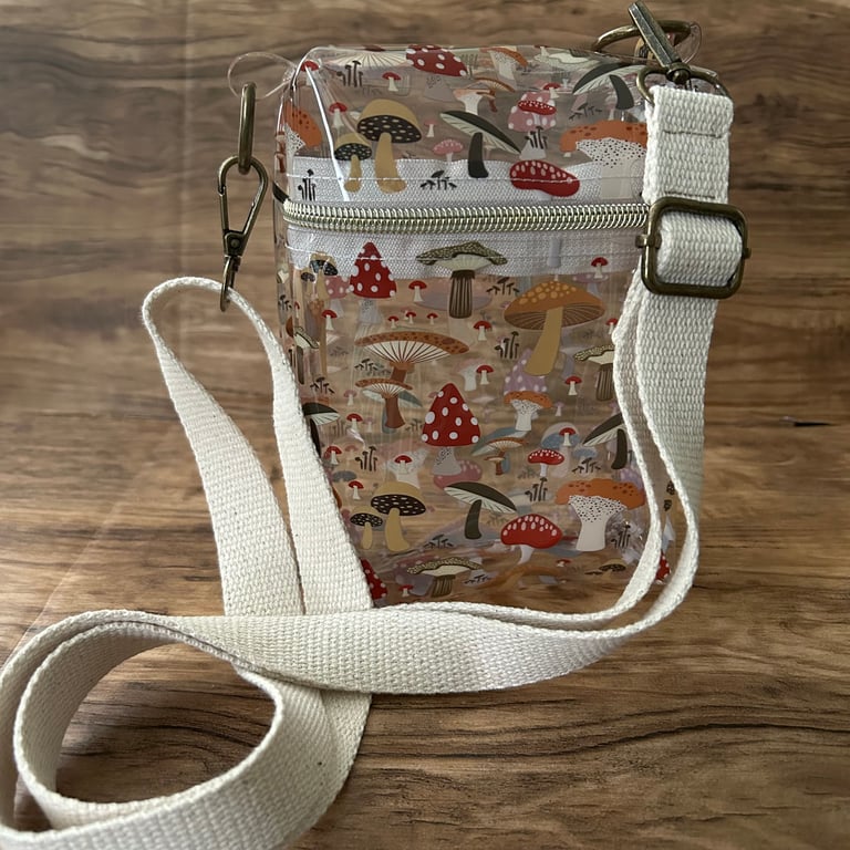 Toadstool Clear Vinyl Boxy Crossbody Bag