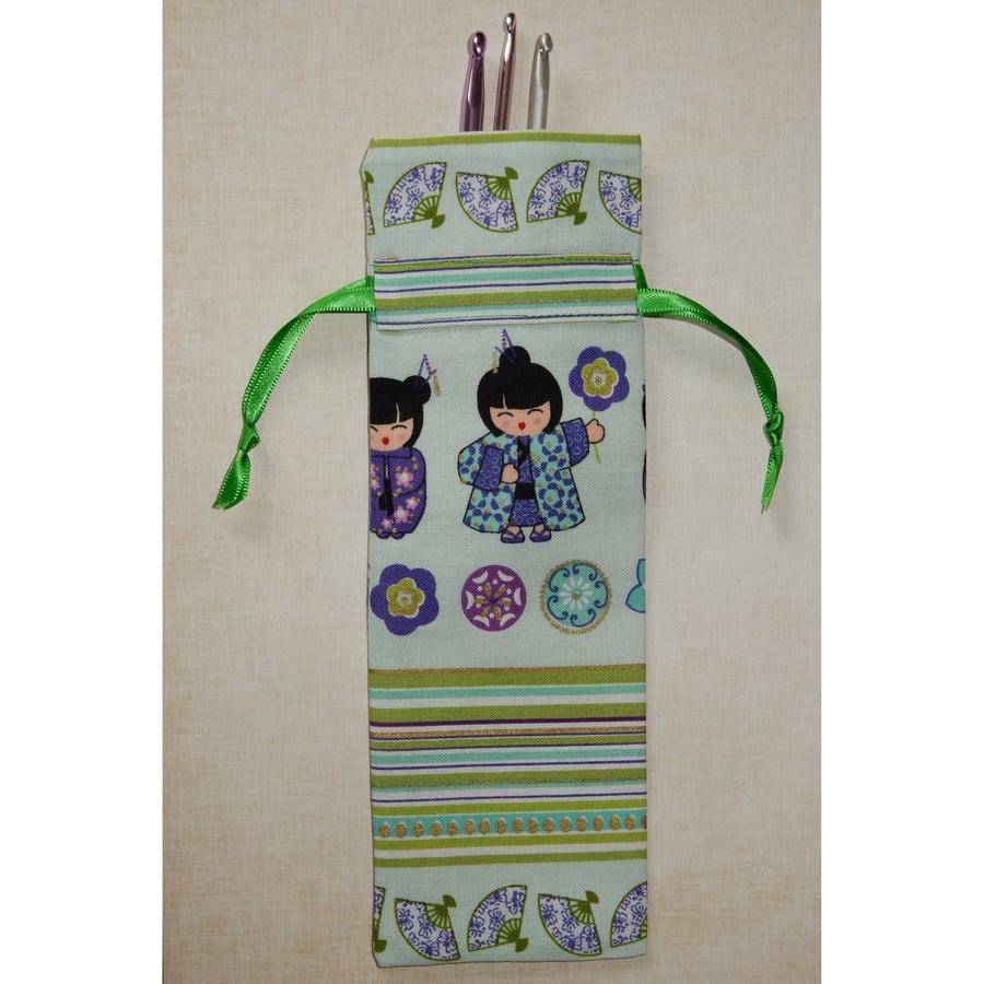 Crochet hook case Japanese ladies and fans