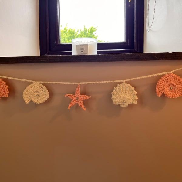 Crochet Seashell Garland Bunting