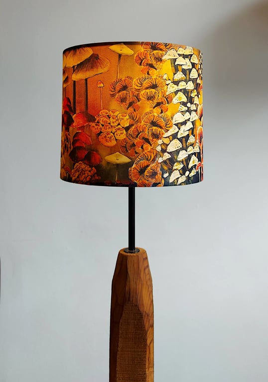 Mushrooms and Fungi Drum Lampshade by Lily Greenwood - Small - 20cm
