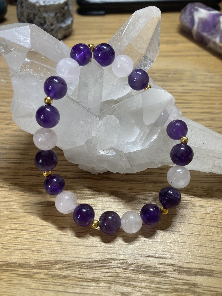 Amethyst & Rose Quartz Bracelet