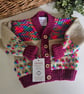  Bobble Design Hand Knitted Baby Girl's Cardigan 6-12 mth size